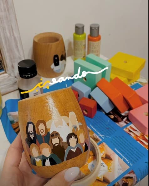 mate personalizado pintado a mano estilo Harry Potter diseño único